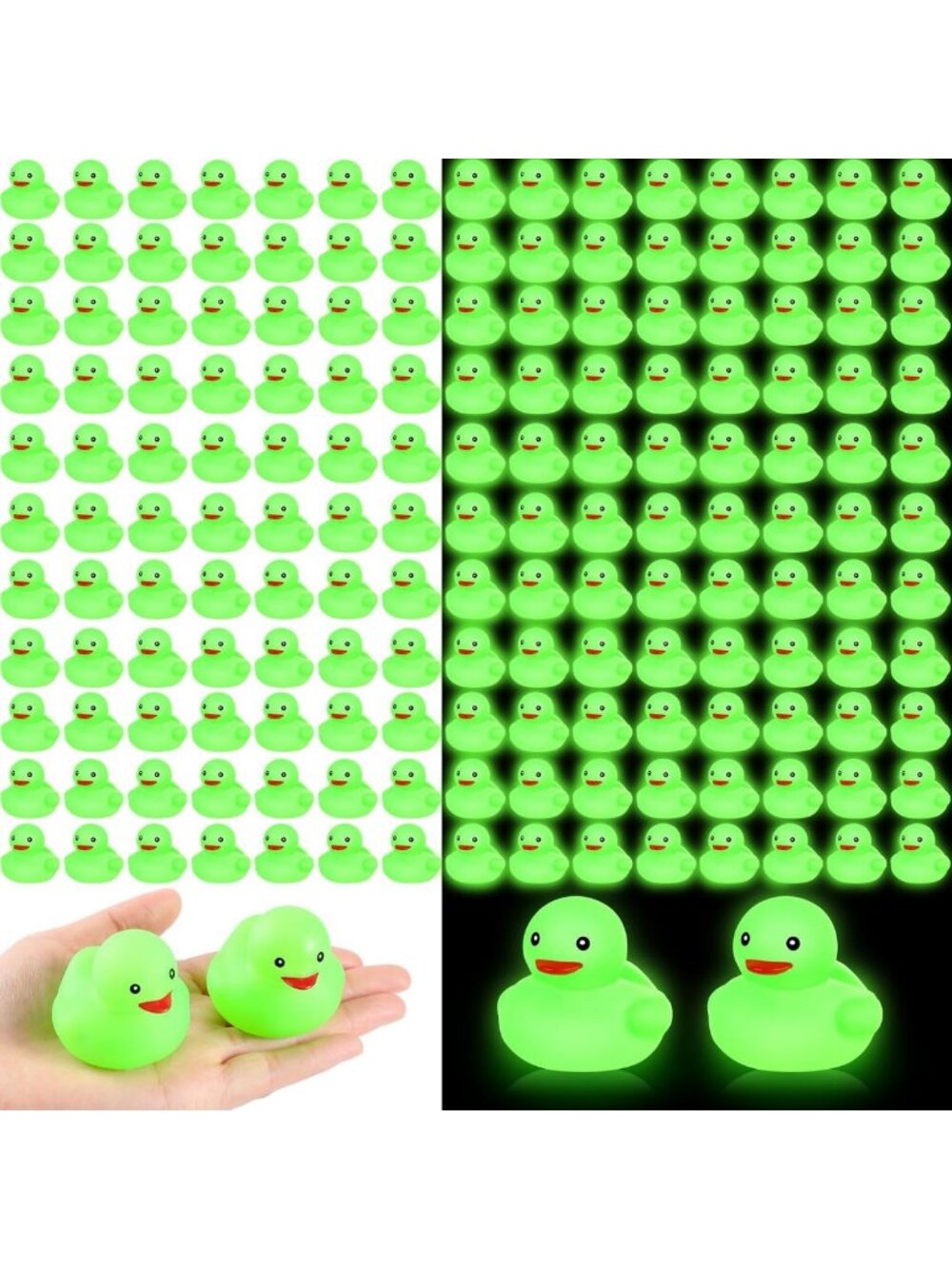 200 Pcs Glow in The Dark Halloween Rubber Ducks - Fun Party Favors & Decorations